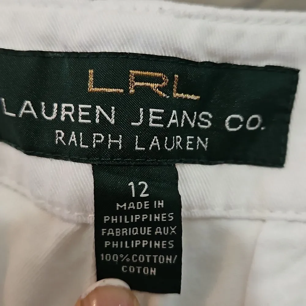 LRL Lauren Jeans Women's White Shorts Size 12